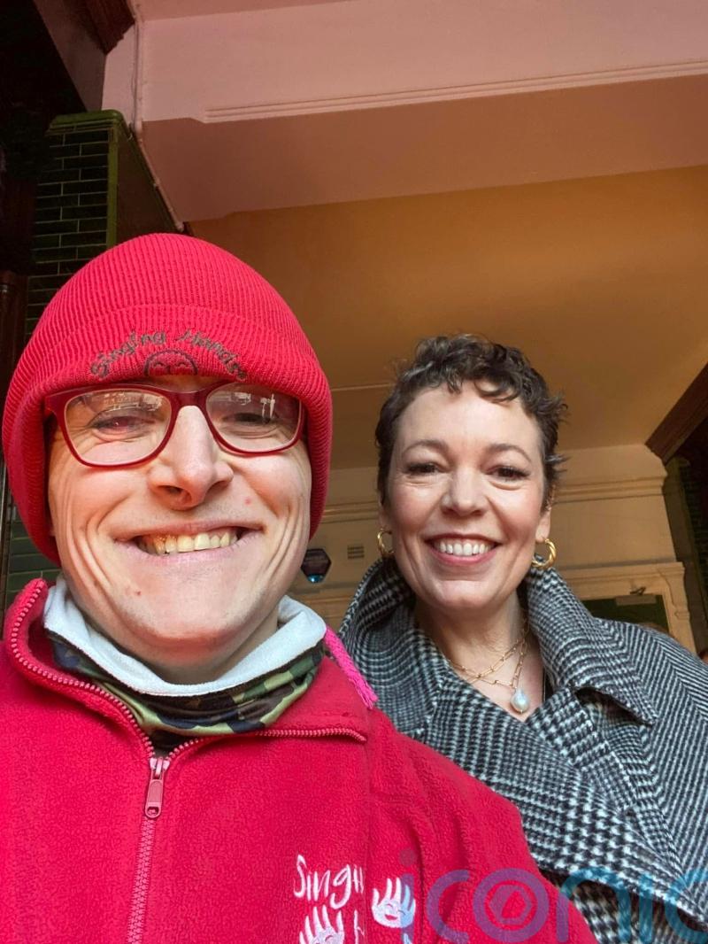 Olivia Colman, Toby Jones and Sir Sam Mendes give film fan a &lsquo;lovely&rsquo; surprise