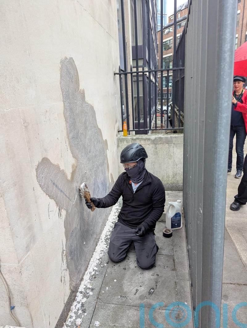 Work to remove Banksy mural at Royal Courts of Justice resumes