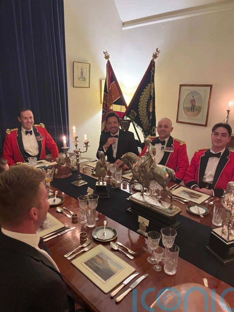 Jimmy Fallon gets Highland welcome from soldiers as he holidays in Scotland