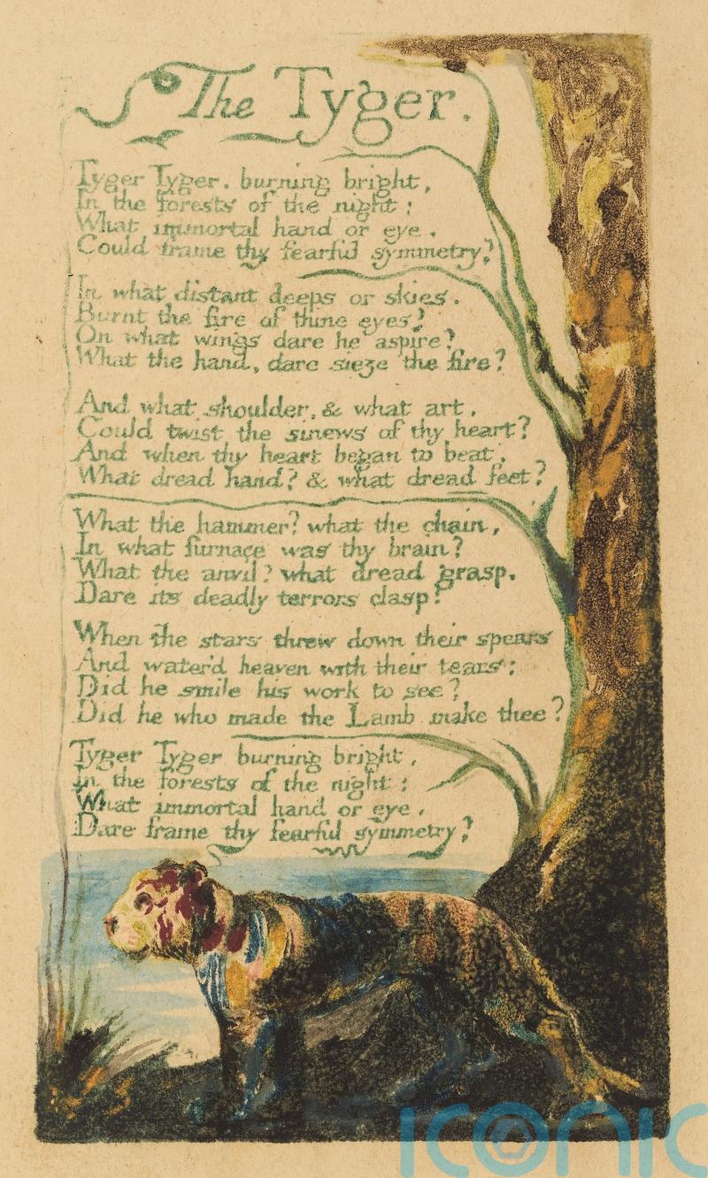 Rare print of William Blake’s The Tyger poem expected to sell for up to £120,000